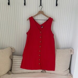 Old Navy Red V-neck Dress Size Large